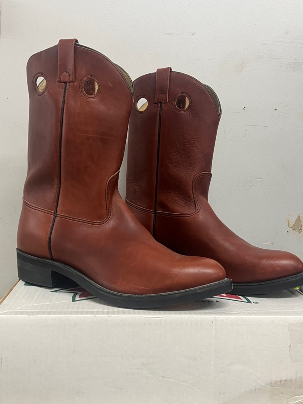 Canada West #5060 Men's Pecan Loggertan Plain Toe Pull-On Western Boots